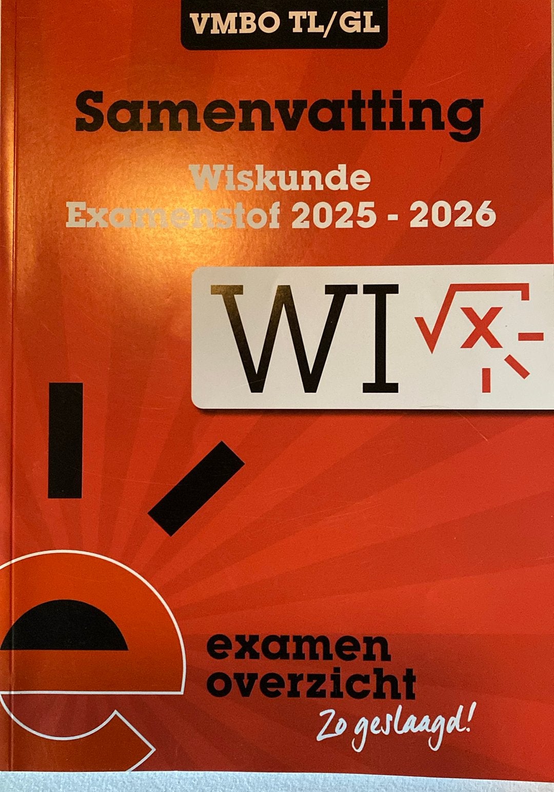 Samenvatting Examenstof Wiskunde VMBO TL/GL, Boeken, Ophalen of Verzenden, Nederlands, Overige niveaus, ExamenOverzicht