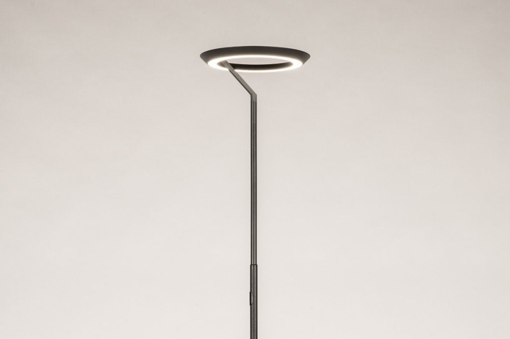 led vloerlamp zwart of goud uplighter touch dimmer bank lamp, Ophalen of Verzenden, Nieuw, 150 tot 200 cm