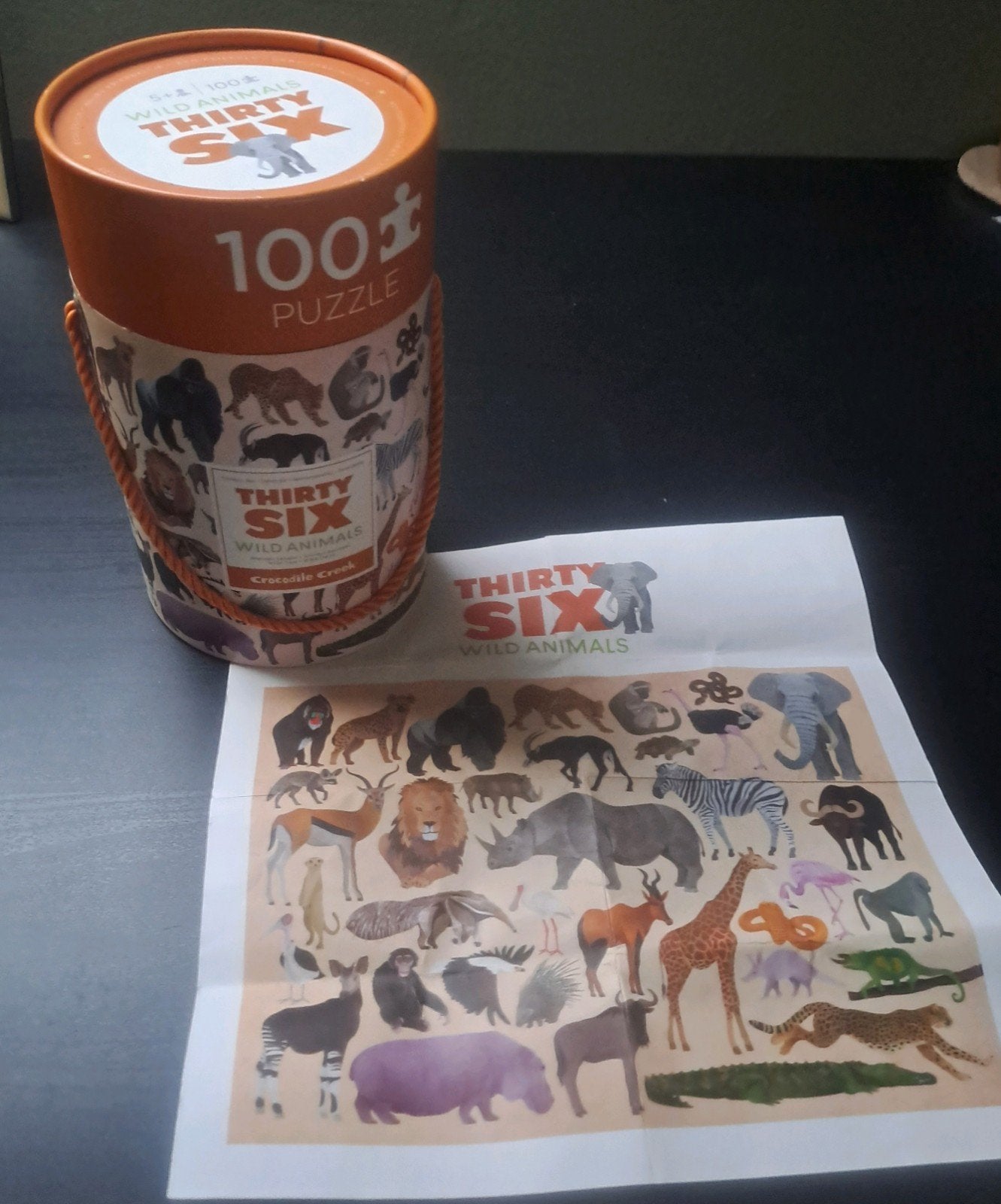 Thirty Six Wild Animals 100-delige puzzel, Kinderen en Baby's, Ophalen of Verzenden, Meer dan 50 stukjes, Gebruikt, 6 jaar of ouder