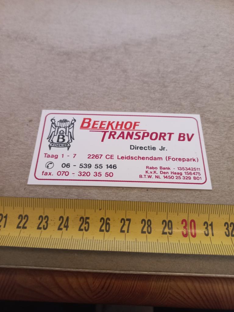 Beekhof transport bv Leidschendam, Ophalen of Verzenden, Zo goed als nieuw
