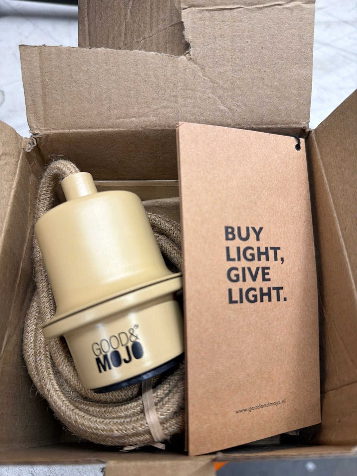 GOOD&MOJO Hanglamp Beige - Nieuw in doos, Overige materialen, Nieuw, Ophalen of Verzenden, Nvt