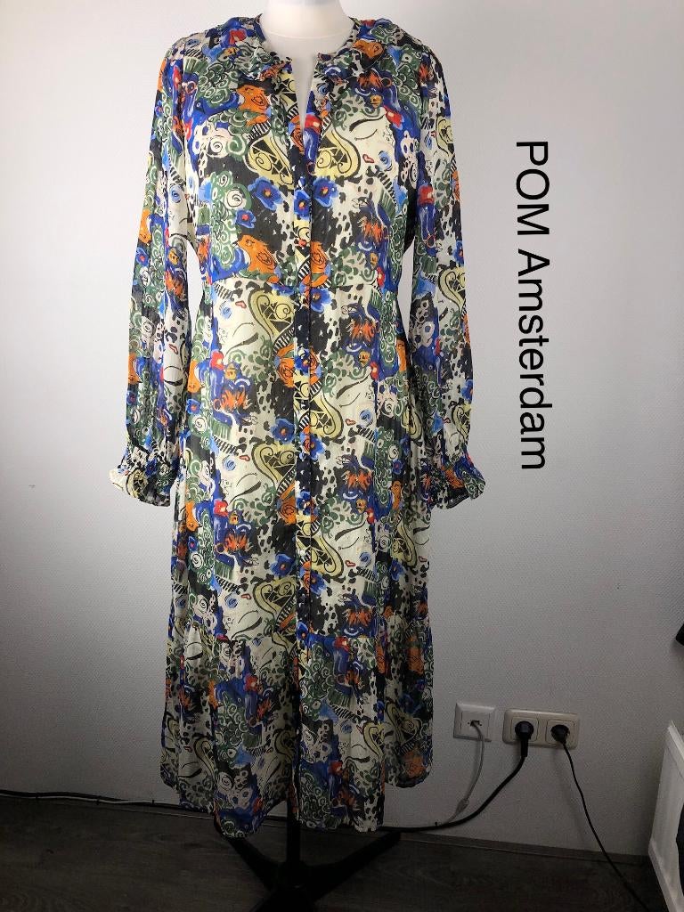 POM Amsterdam Jurk  (mt: 42) Nieuw 19,1/8592, POM Amsterdam, Blauw, POM Amsterdam, Maat 42/44 (L)