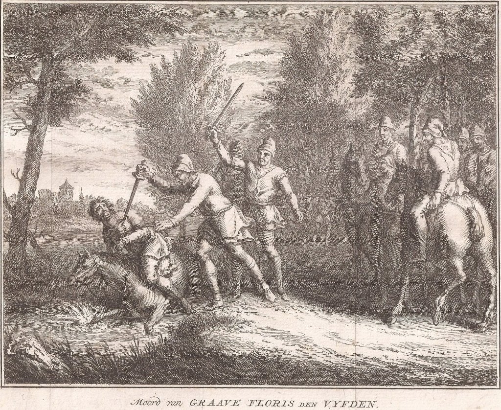 Moord van Graave Floris den Vyfden 1296, 19 cm, Ophalen of Verzenden, 15 cm, 1700 - 1799