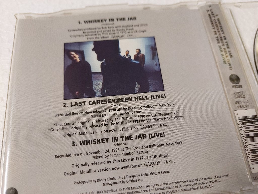Metallica CD-SINGLE Whiskey In The Jar Part 3 1999, Cd's en Dvd's, Cd Singles, Ophalen of Verzenden, Zo goed als nieuw, Rock en Metal