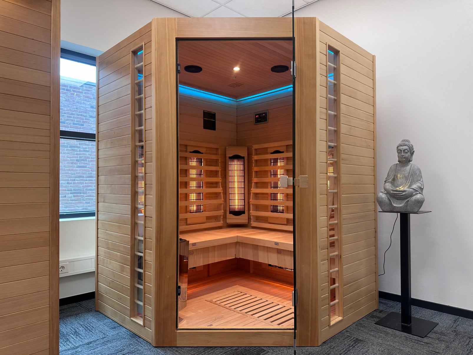 Nieuwe Combi Sauna | Infrarood + Finse Kachel 230V | 150x150, Sport en Fitness, Sauna, Info@inner-stillness.nl, Fins of Traditioneel