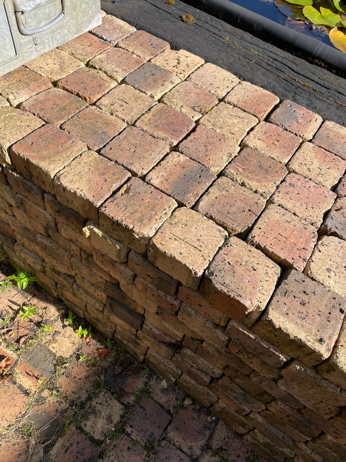 1500 klinkers gratis af te halen, Tuin en Terras, Ophalen, Gebruikt, Beton, Klinkers