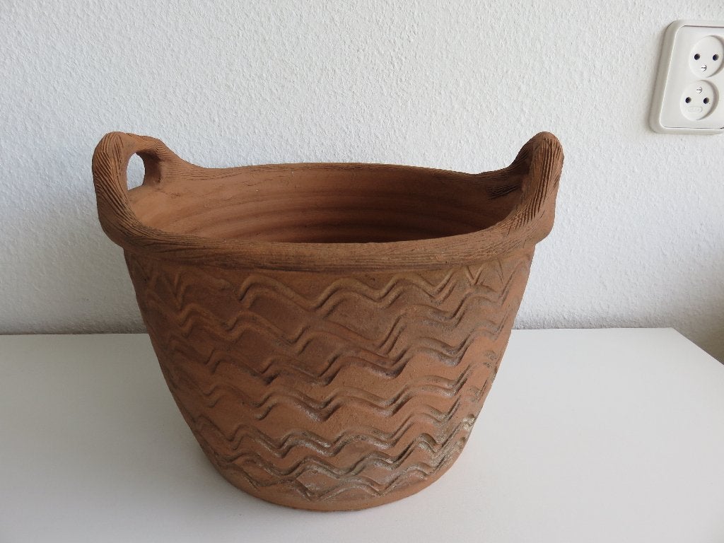 terracotta bloempot mandje, Gebruikt, Minder dan 40 cm, Overige vormen, Ophalen