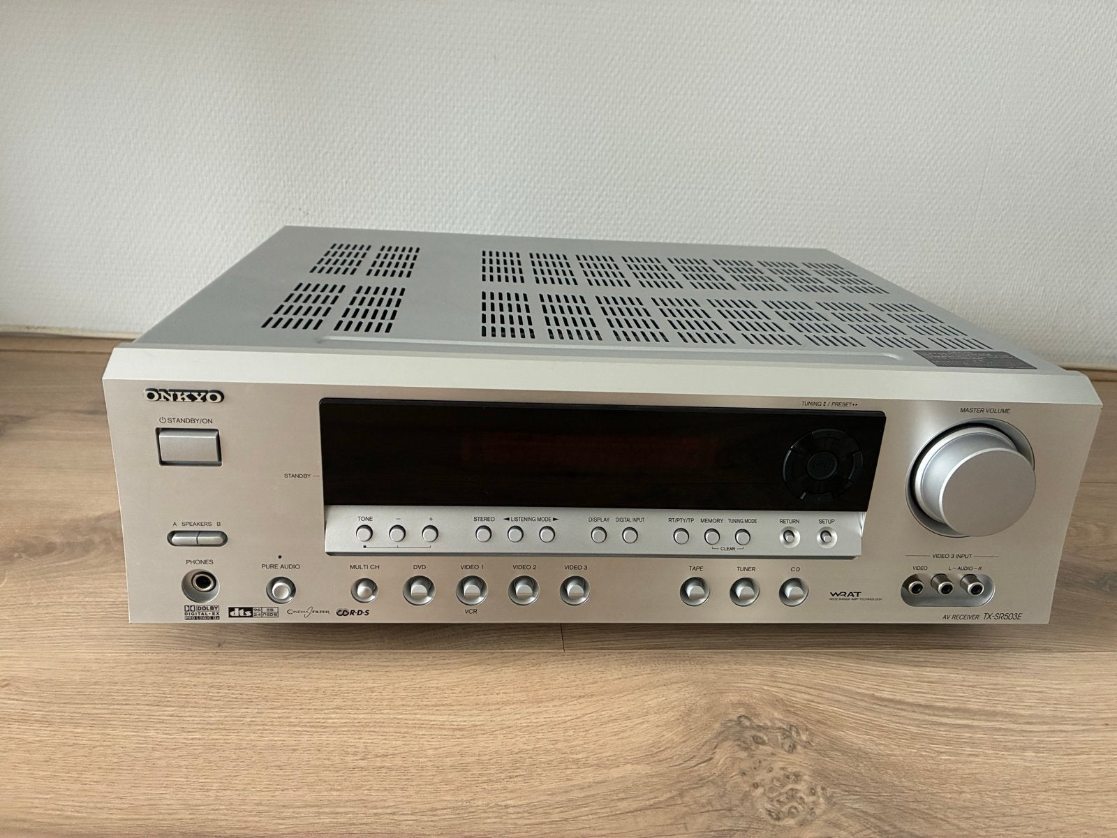 Onkyo TX-SR503E AV Receiver - Zilverkleurig, Audio, Tv en Foto, Versterkers en Receivers, Ophalen of Verzenden, Zo goed als nieuw