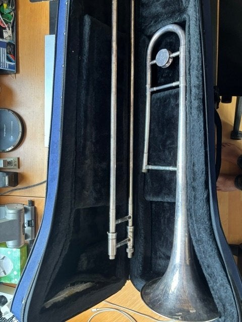 Trombone, Muziek en Instrumenten, Ophalen, Gebruikt, Tenor, Met koffer