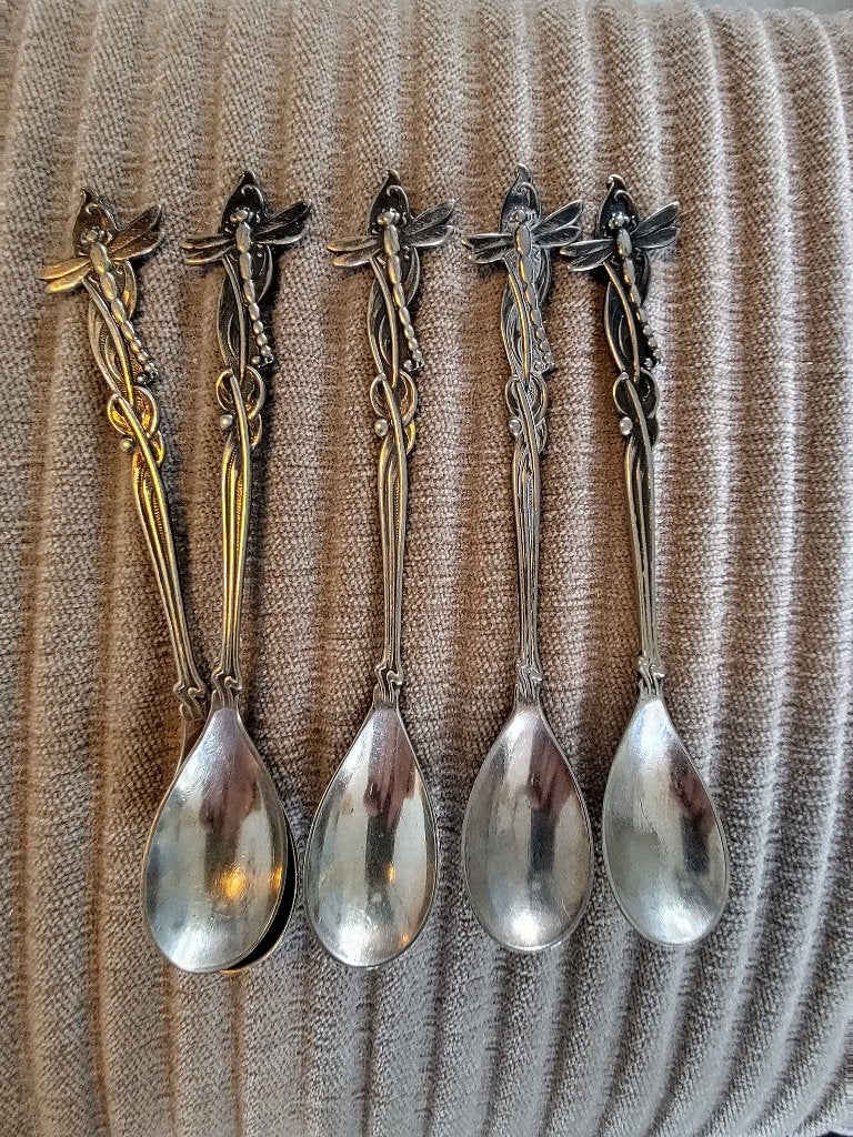 5 vintage Libelle theelepeltjes – GEHA Schoonhoven, Ophalen of Verzenden, Gebruikt