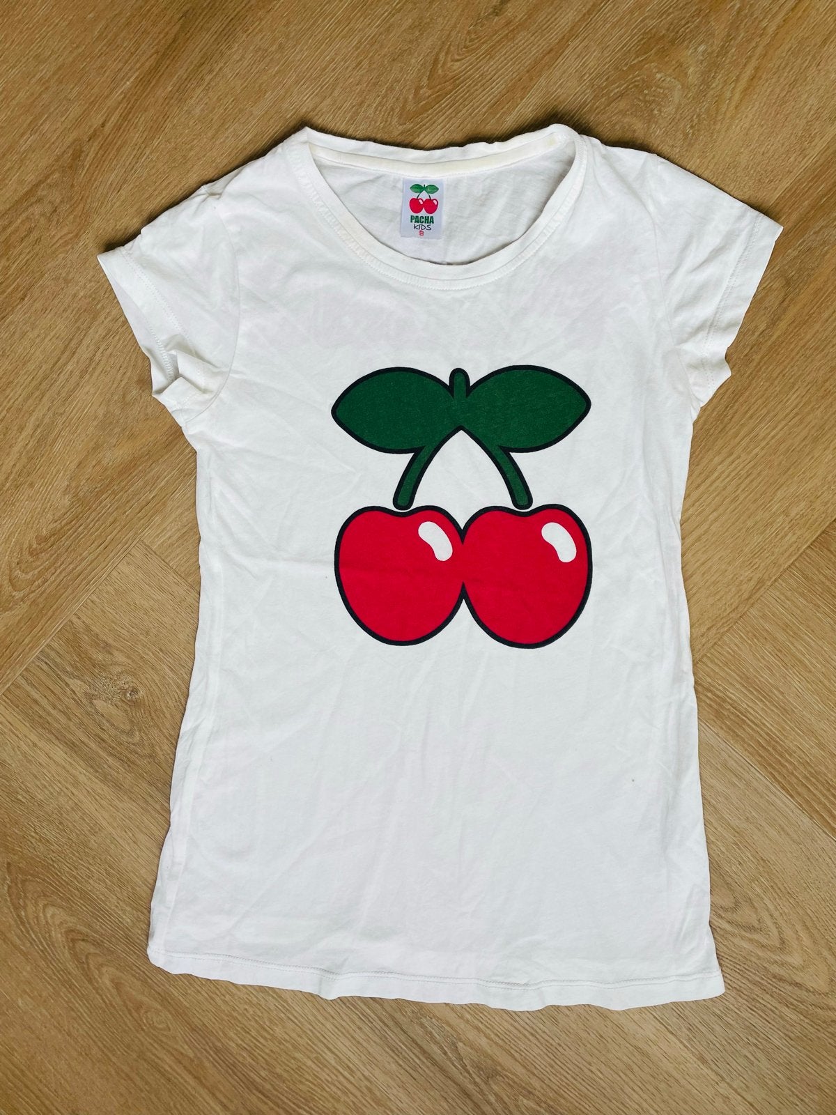 Ibiza Pasha Wit shirtje met kersenprint maat 164, Verzenden, Nieuw, Meisje, Shirt of Longsleeve