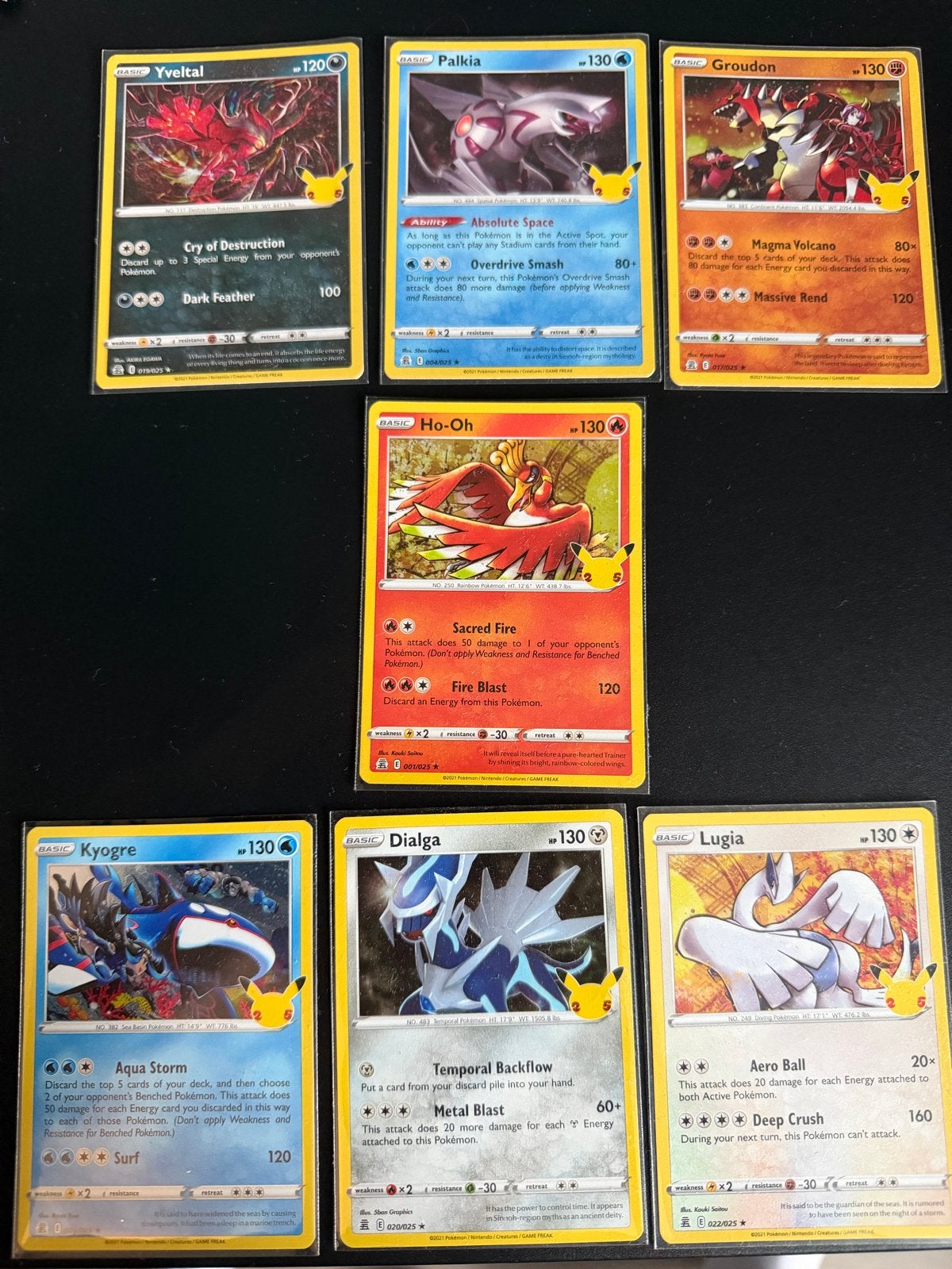 Pokémon Celebrations Kaarten (Yveltal, Palkia, Groudon, Ho-O, Ophalen of Verzenden, Zo goed als nieuw