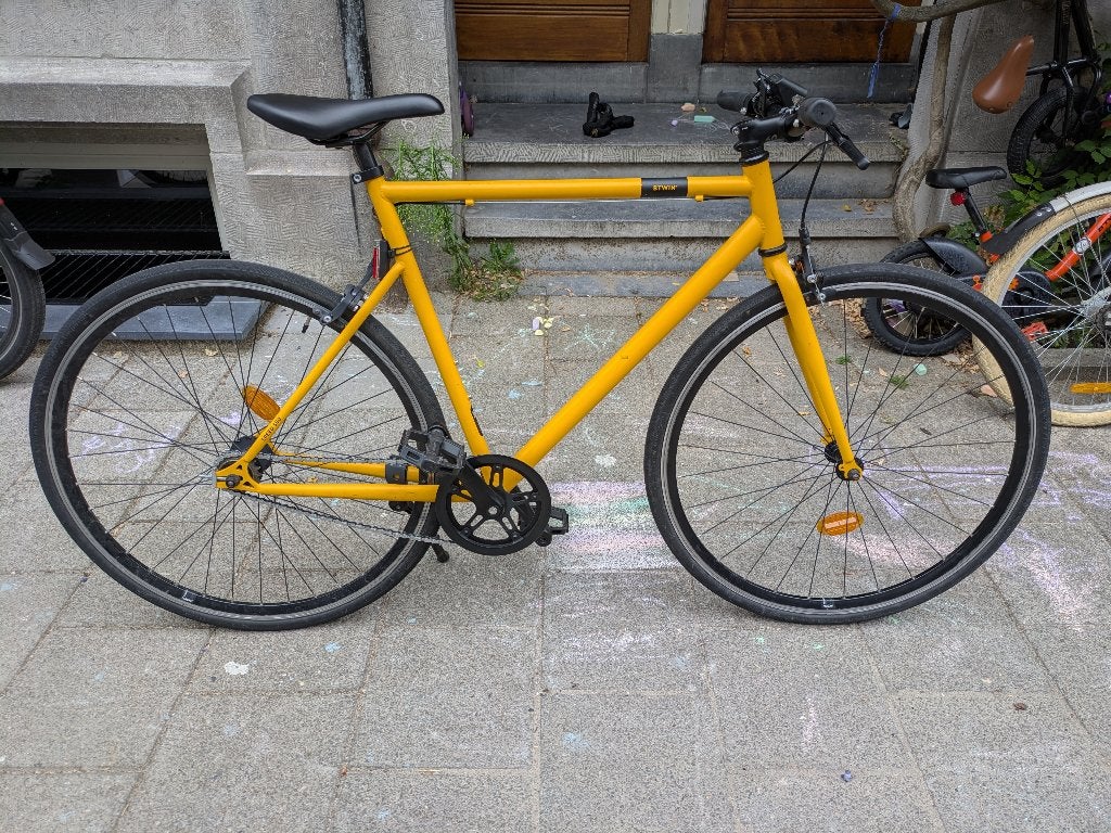 BTWIN Elops Speed 500 Single Speed - Size L, Gebruikt, Velgrem, 53 tot 57 cm, Ophalen