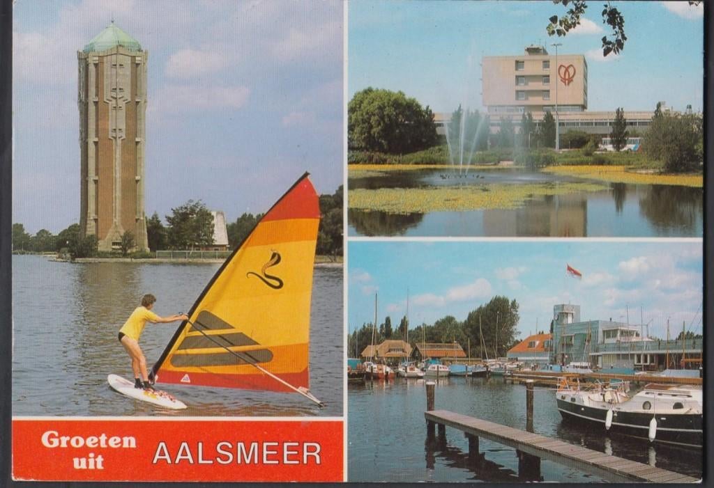 Aalsmeer Watertoren Surfen Bloemenveiling Jachthaven 1993, Verzenden, 1980 tot heden, Gelopen, Noord-Holland