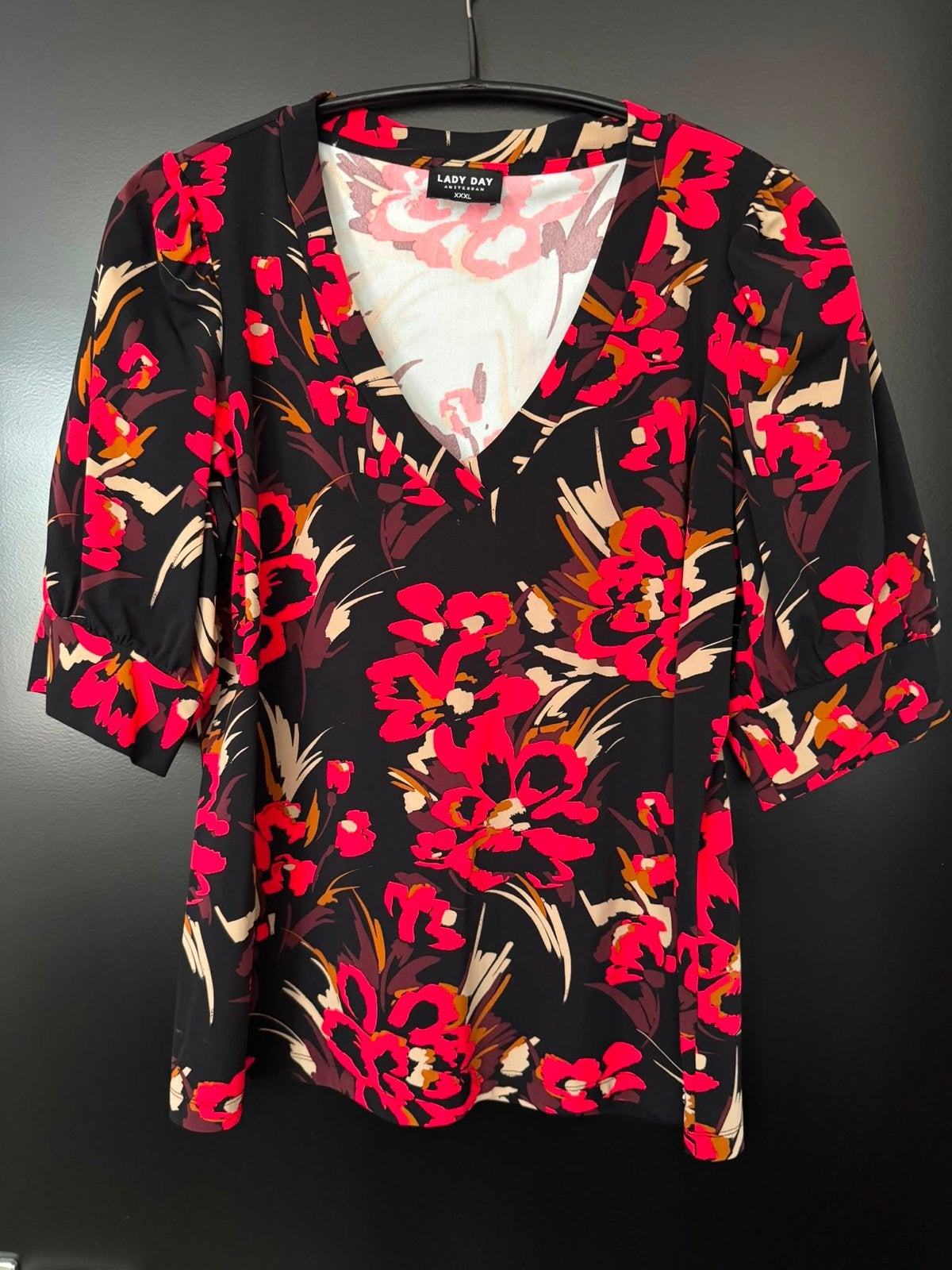 Lady Day blouse met bloemenprint - Zo goed als nieuw, Zwart, Maat 46/48 (XL) of groter, Ophalen of Verzenden, Zo goed als nieuw