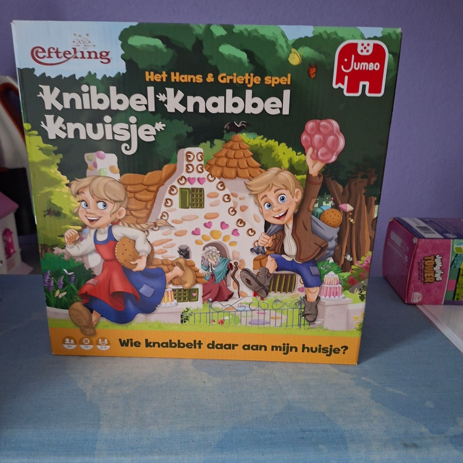 Efteling Knibbel Knabbel Knuisje - Het Hans & Grietje spel, Drie of vier spelers, Ophalen of Verzenden, Gebruikt, Jumbo