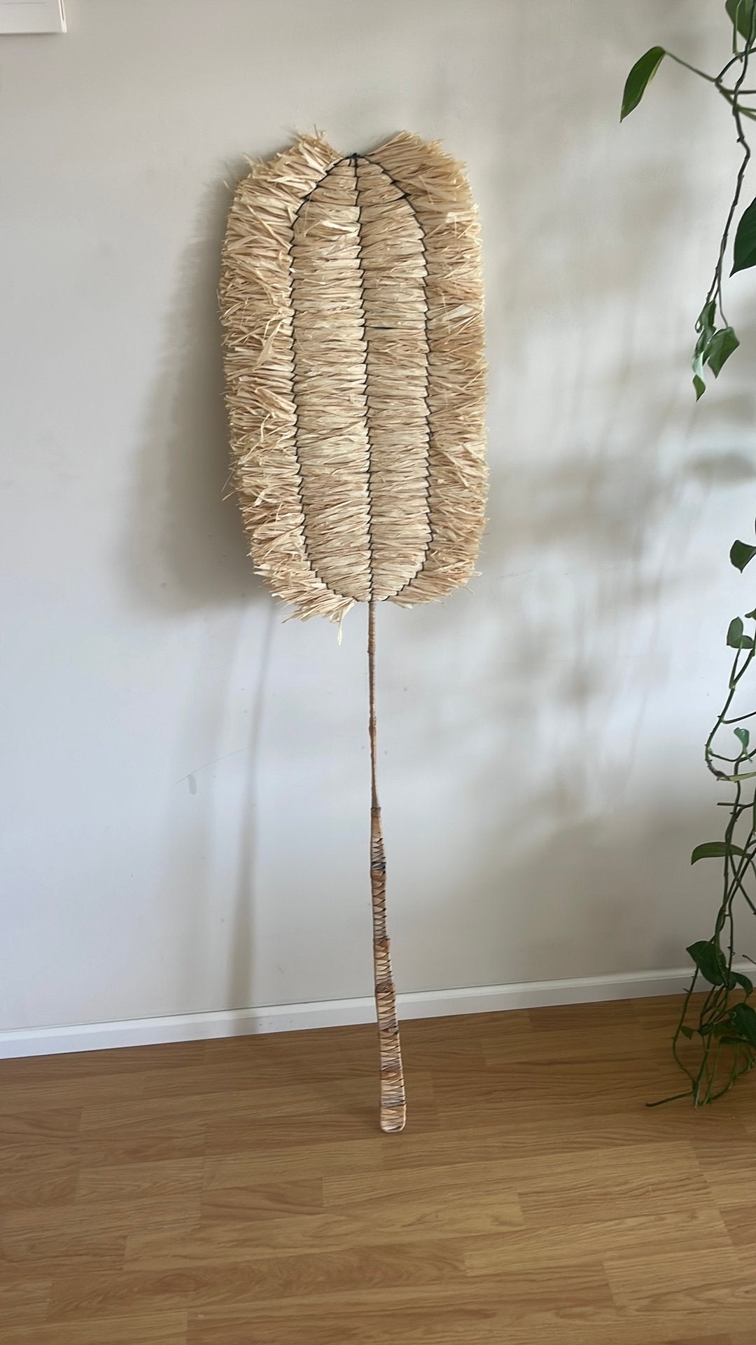 Decoratieve waaier stro, Ophalen of Verzenden, Zo goed als nieuw, Minder dan 100 cm