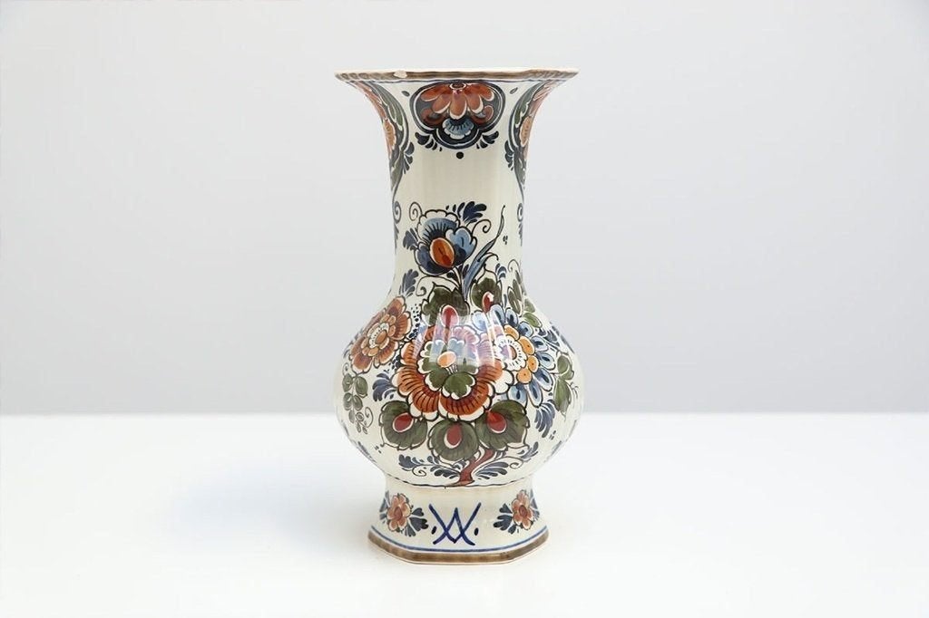 Flora Keramiek Delfts polychroom vaas nr. 472, Antiek en Kunst, Ophalen