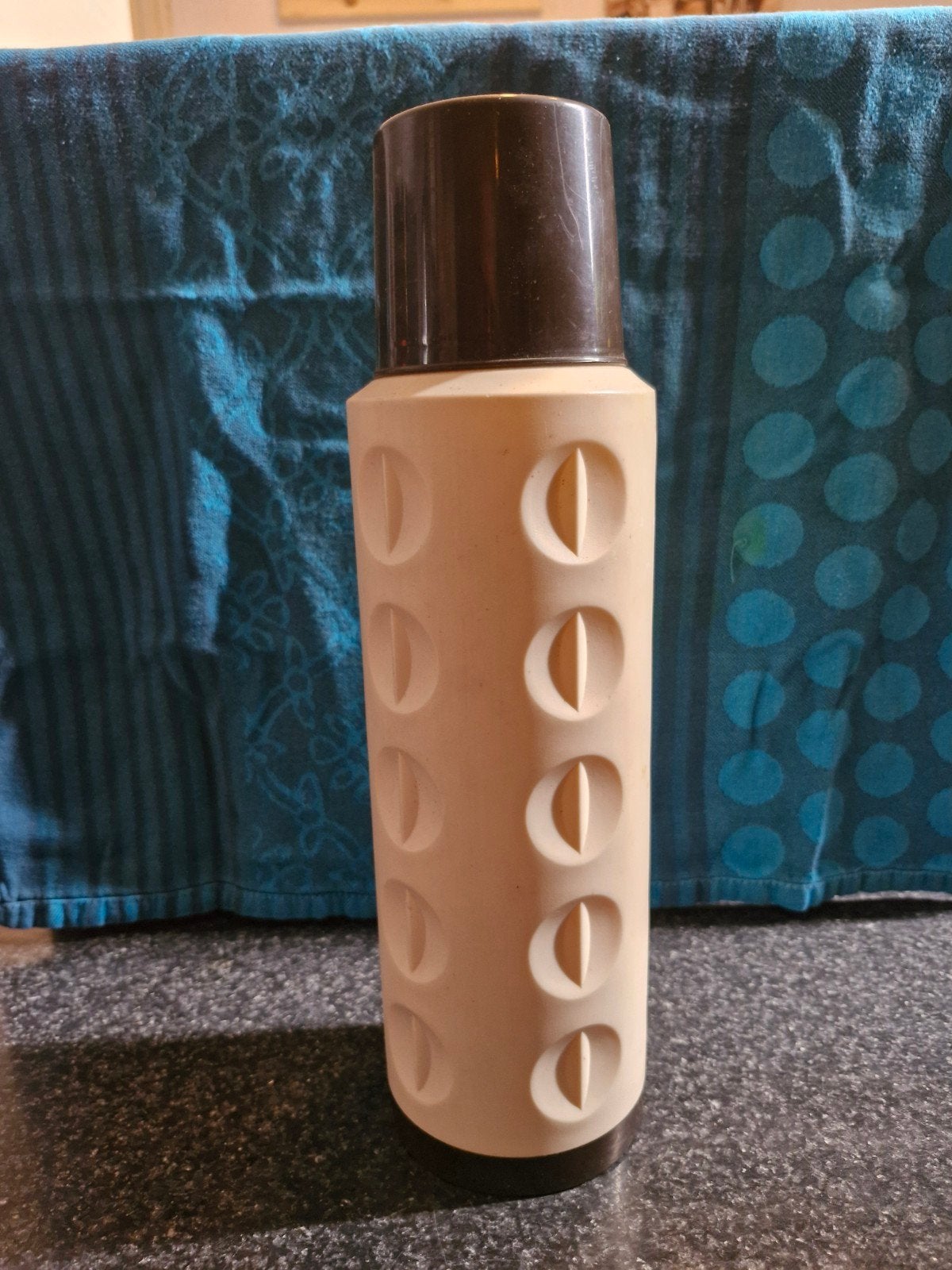 retro vintage thermosfles beige bruin, Ophalen of Verzenden, Gebruikt