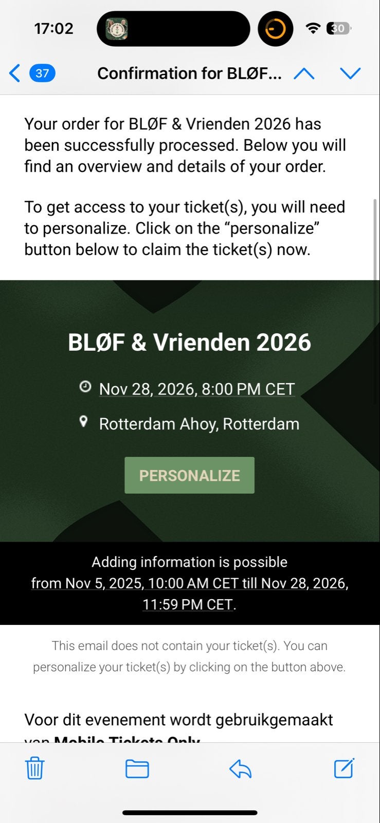 Blof en vrienden - Zaterdag 28 november Ahoy, Twee personen, November