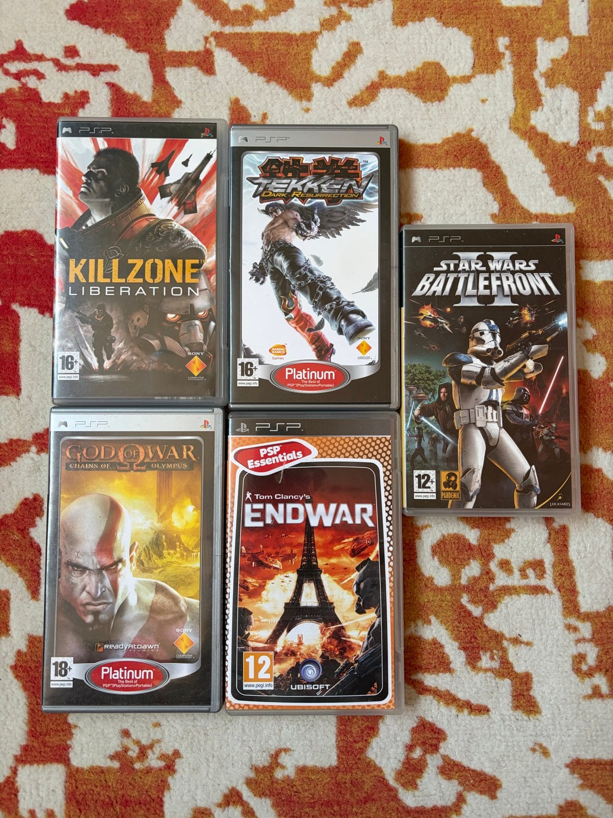 6 PSP Games: oa Sims2, Killzone, Tekken, Star Wars, Spelcomputers en Games, Gebruikt, Overige genres, 1 speler, Ophalen of Verzenden