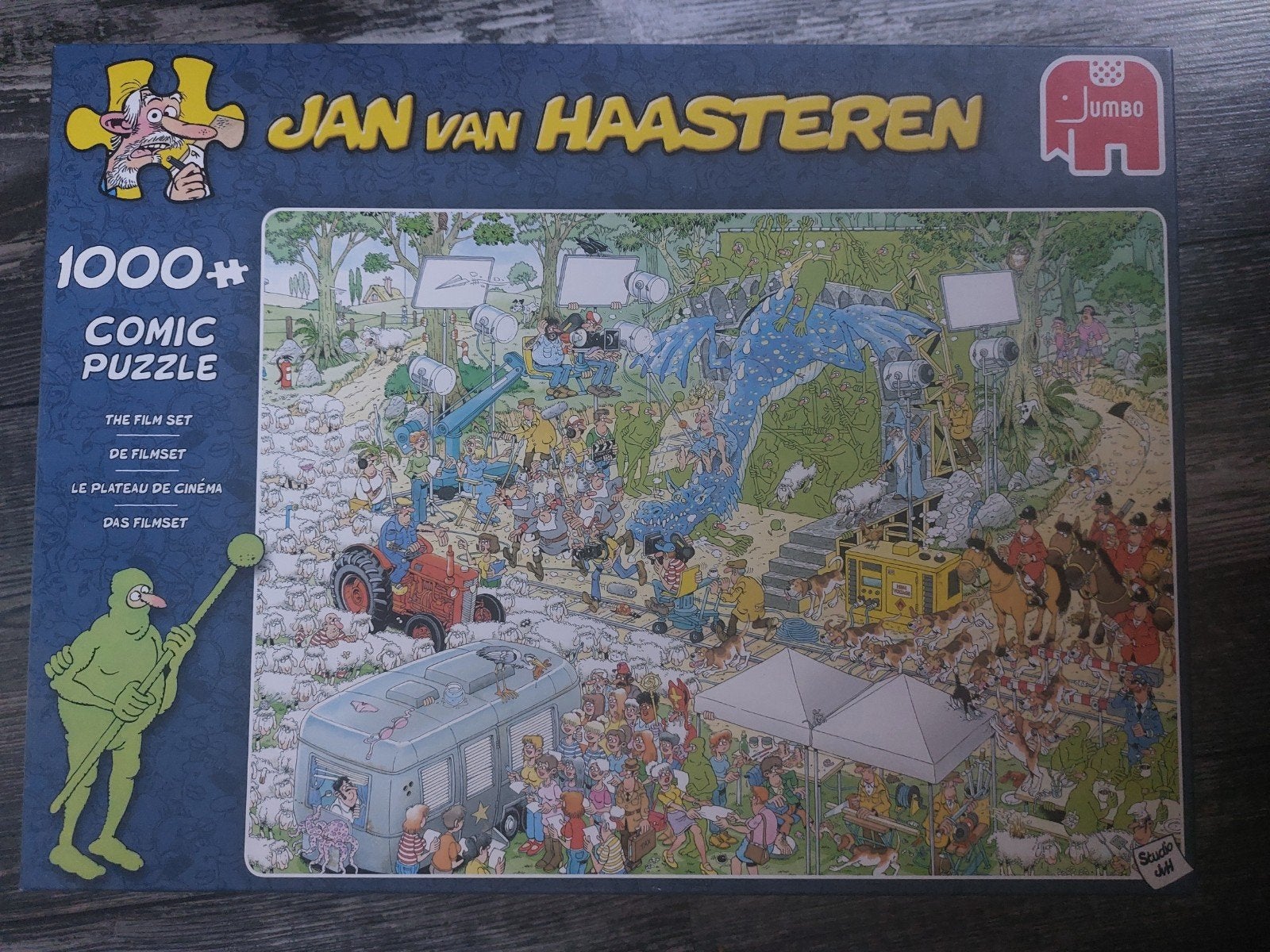 Jan van Haasteren De Filmset 1000 stukjes, Hobby en Vrije tijd, Denksport en Puzzels, Zo goed als nieuw, Legpuzzel, 500 t/m 1500 stukjes