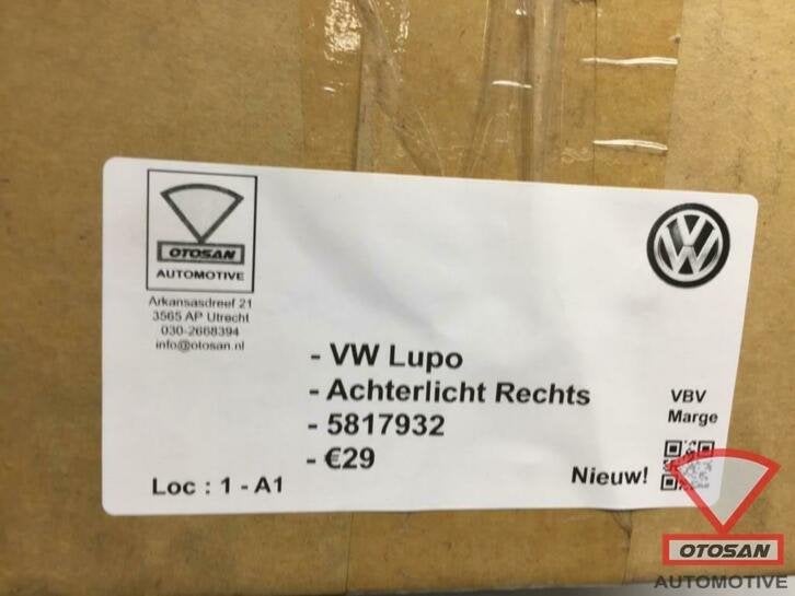 vw lupo achterlicht rechts nieuw! 5817932, Volkswagen, Volkswagen AG, Nieuw, Berliner Ring 2
38440  Wolfsburg, DE
