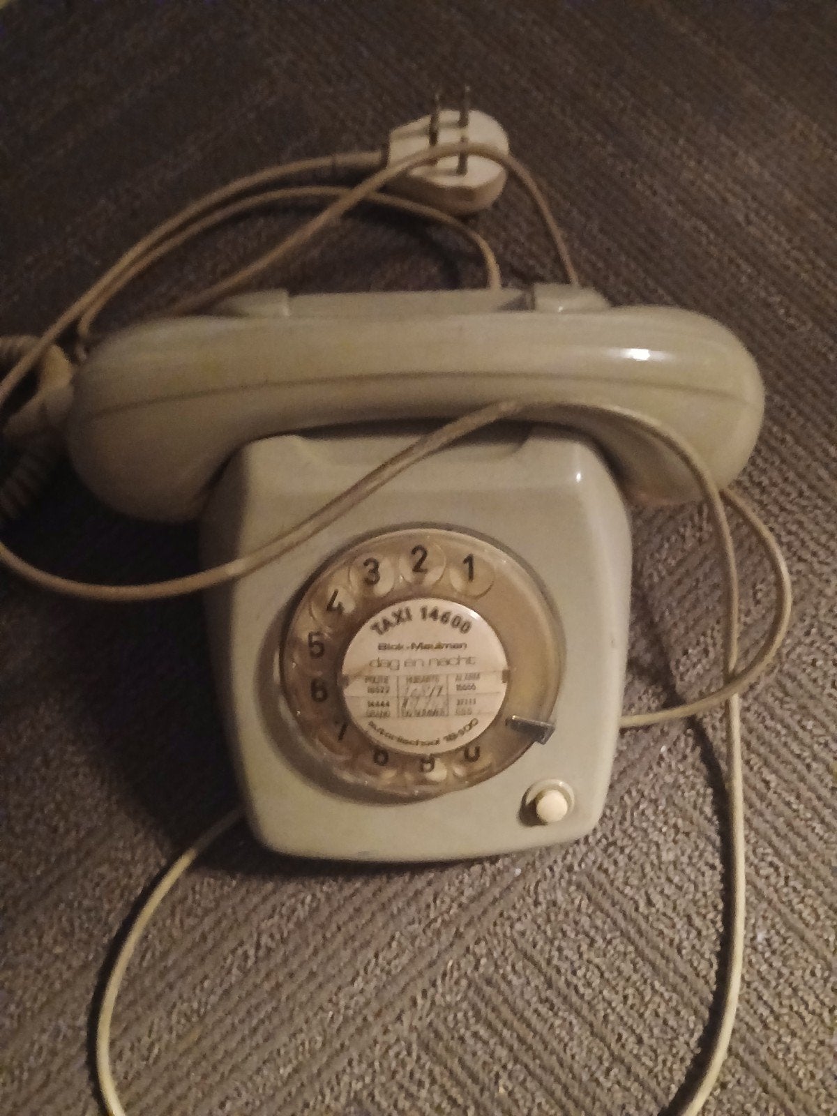 Vintage draaischijf telefoon - Grijs, Ophalen of Verzenden, Gebruikt, Met draaischijf