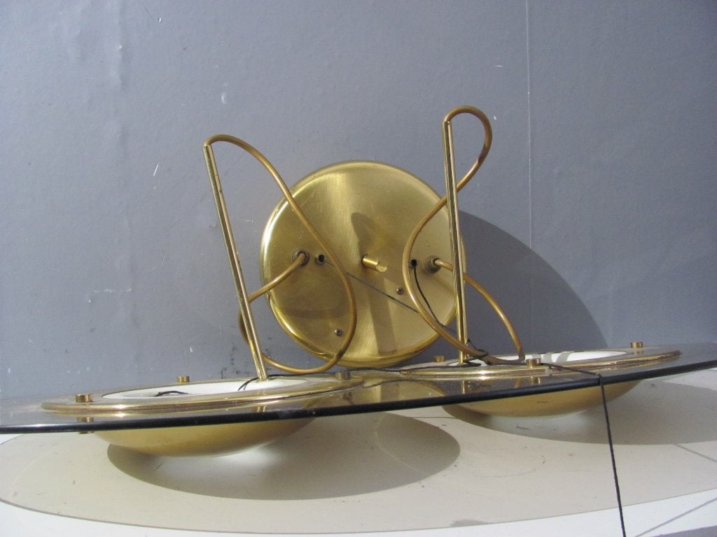 mooie messing hanglamp Messing met glas (steinhauer), Huis en Inrichting, Lampen | Hanglampen, Ophalen of Verzenden, Gebruikt