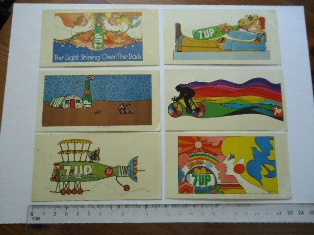 sticker Seven Up jaren 70 strip pop art seventies 7up 7 up, Verzamelen, Verzenden, Zo goed als nieuw