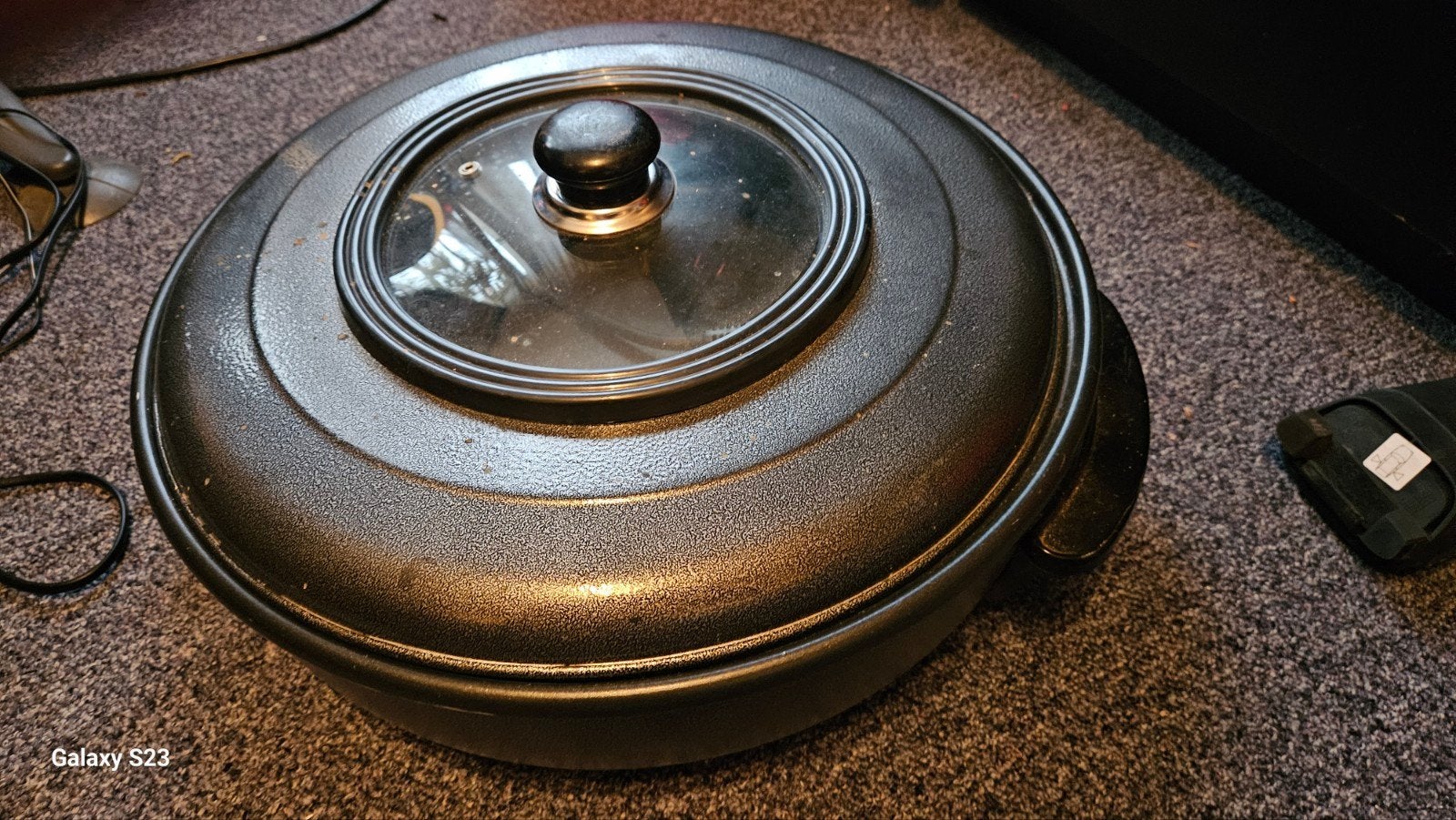 Grote zwarte braadpan met glazen deksel, Ophalen of Verzenden