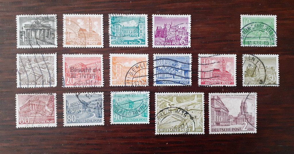 Berlijn, mi 42 e.v., bieden vanaf € 0,10 per zegel, Verzenden, Overige periodes, Gestempeld