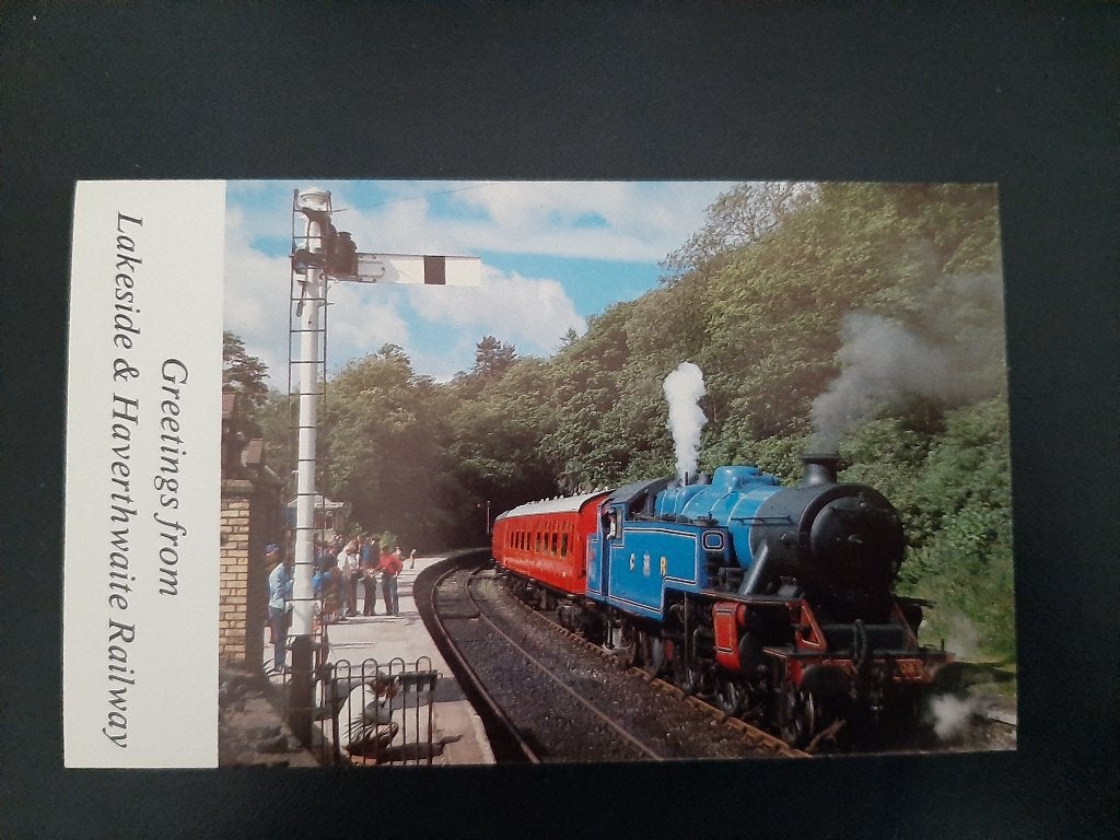 Lakeside & Haverthwaite Railway, Cumbria. ongelopen, Verzenden, Gebruikt, Trein, Kaart of Prent