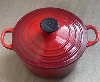 Prachtige creuset - 18 cm (kleine gebruikssporen), Ophalen, Gebruikt, Le Creuset, Geschikt voor inductie