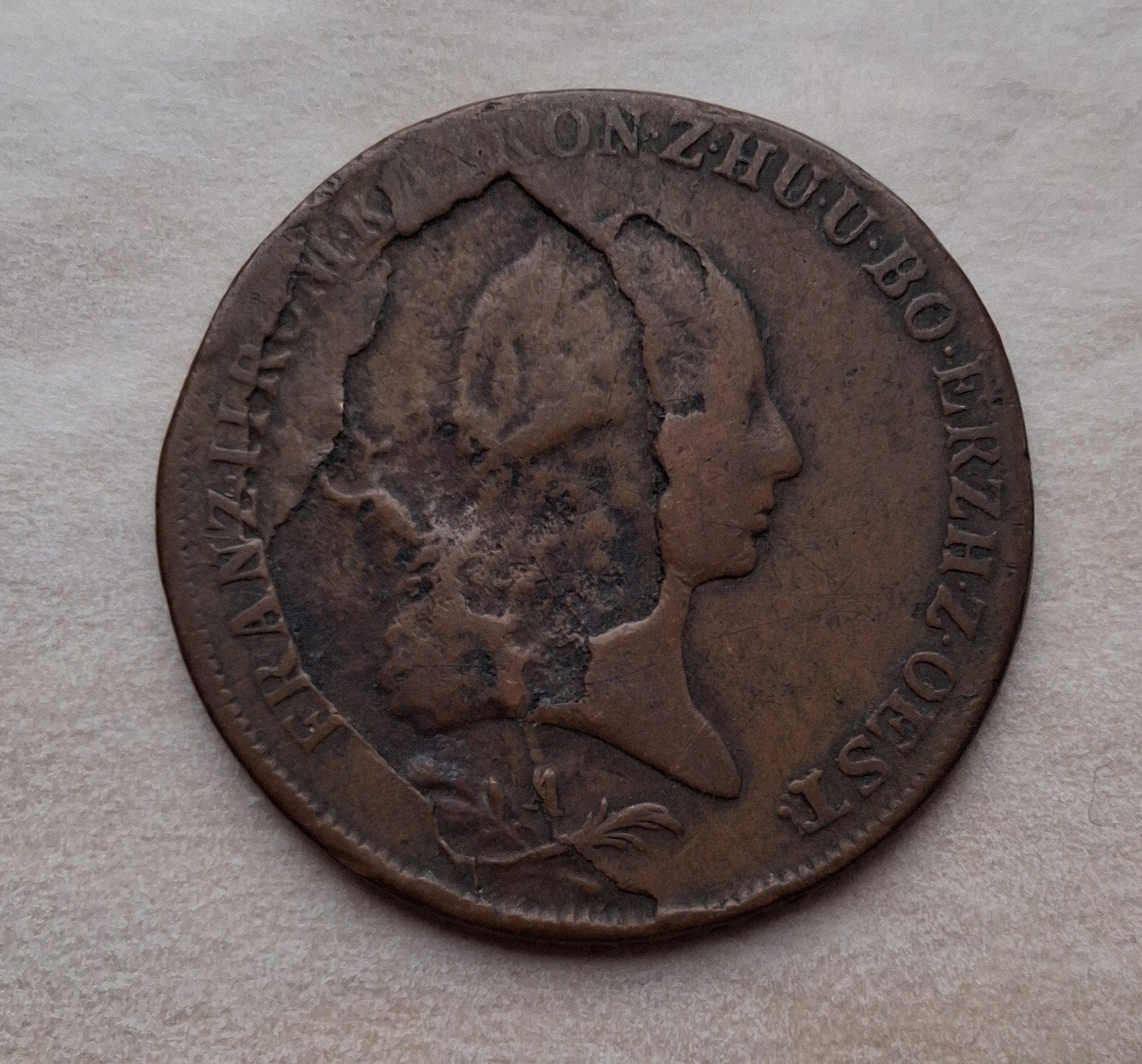 6 Kreuzer 1800 Oostenrijk - Materiaalfout / Planchet error, Ophalen of Verzenden, Oostenrijk, Losse munt