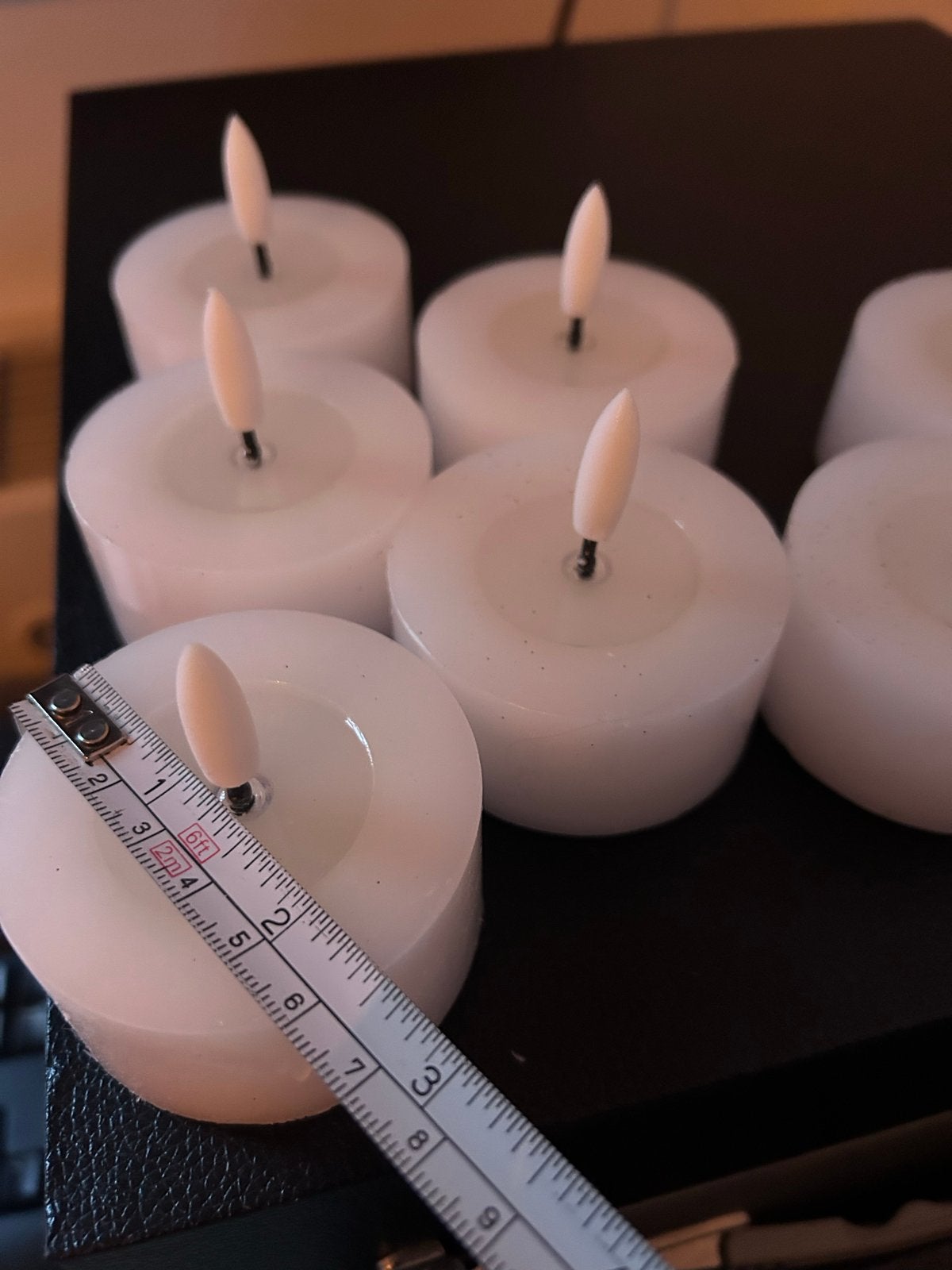 8x LED waxinelichtjes - Zonder batterij waxine, Kunststof, Gebruikt, Waxinelichthouder, Ophalen of Verzenden
