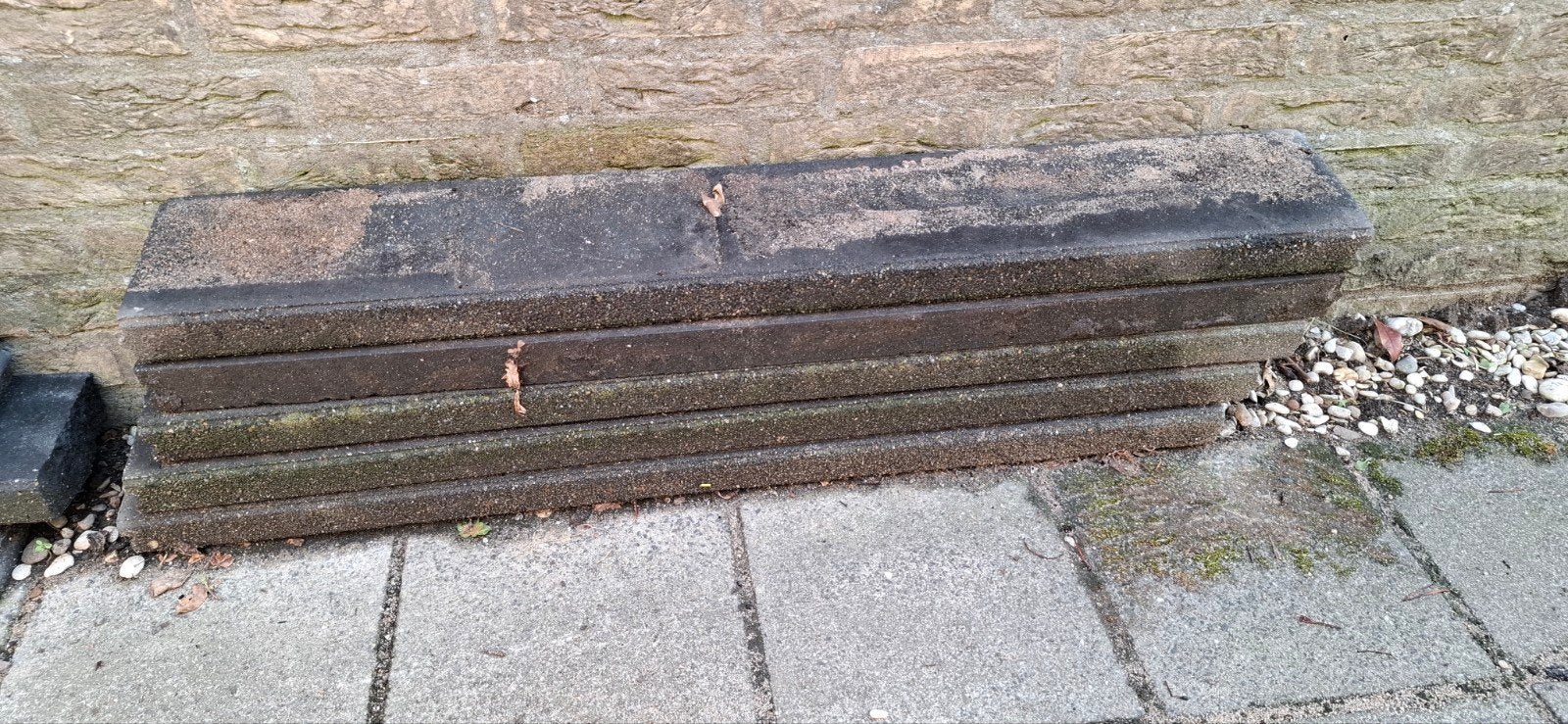 5 grijze opsluitbanden, Tuin en Terras, Bielzen en Borders, Ophalen, 100 tot 200 cm, Minder dan 25 cm