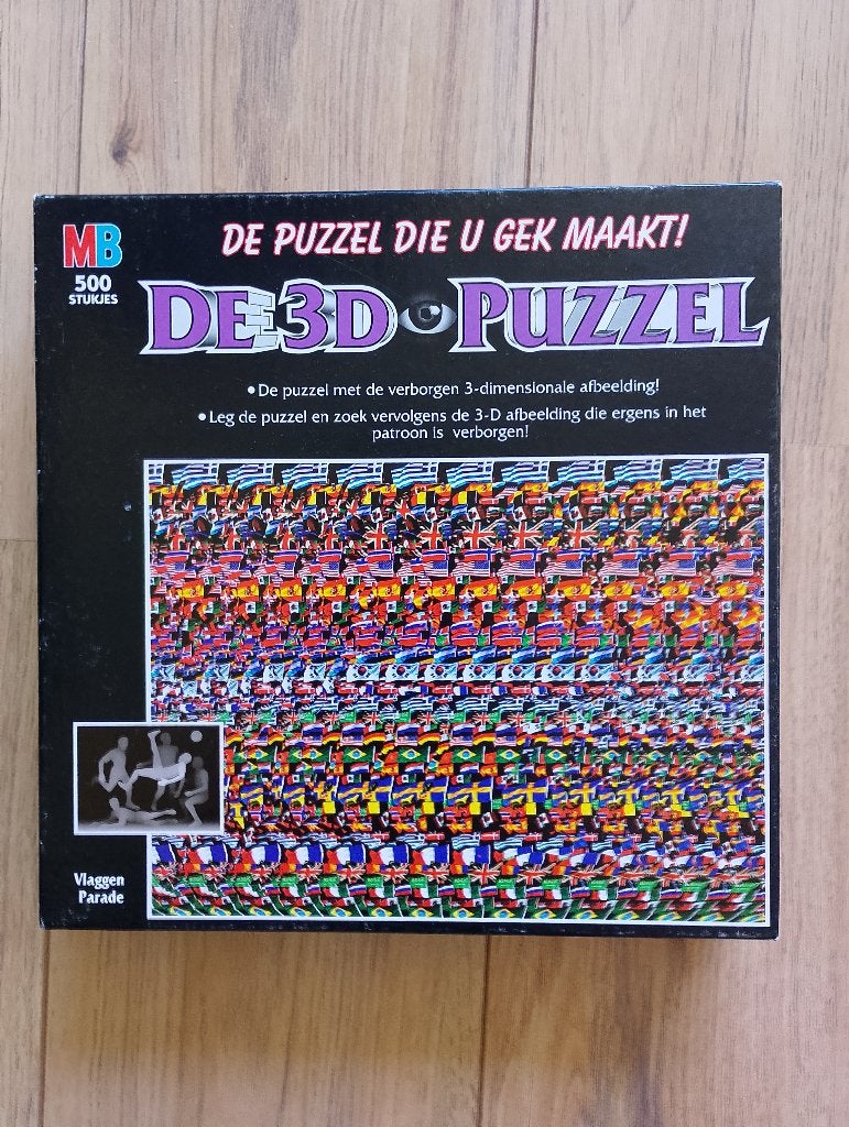 De 3-D puzzel - De Vlaggenparade, Ophalen of Verzenden, 500 t/m 1500 stukjes, Zo goed als nieuw, Legpuzzel