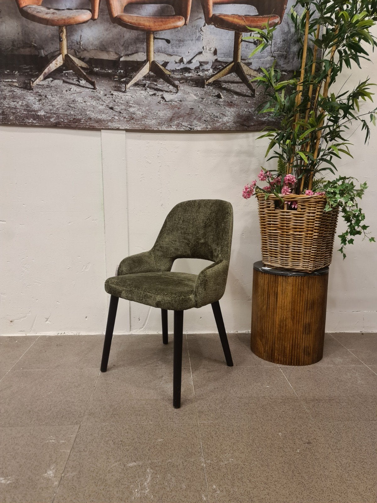 Nieuwe Richmond eetkamerstoel Antony groen semi velvet €145, Ophalen, Industrieel landelijk barok brocante koloniaal boheems vintage