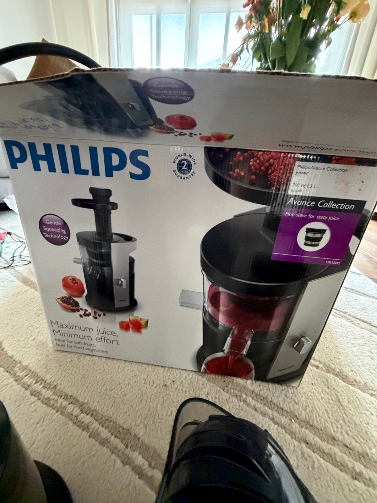 Philips Avance Collection Slowjuicer HR1880 - Zo goed als ni, Witgoed en Apparatuur, Juicers, Ophalen, Zo goed als nieuw, Elektrisch