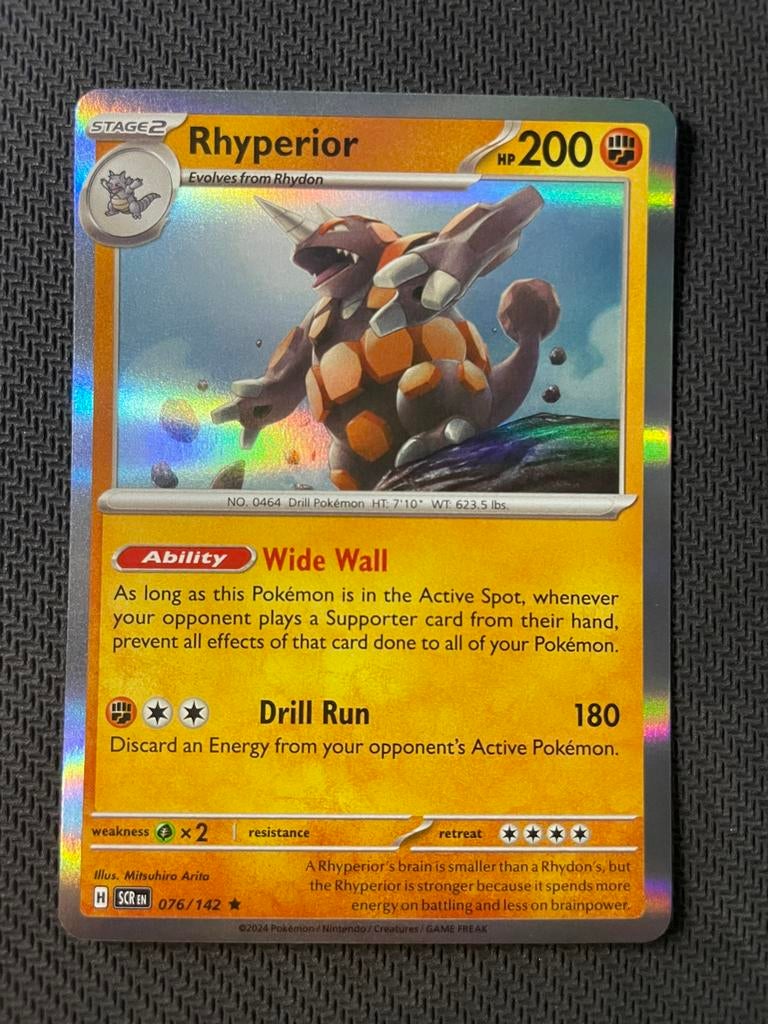 Rhyperior 076/142 Rare Holo Stellar Crown Packfresh, Ophalen of Verzenden, Zo goed als nieuw