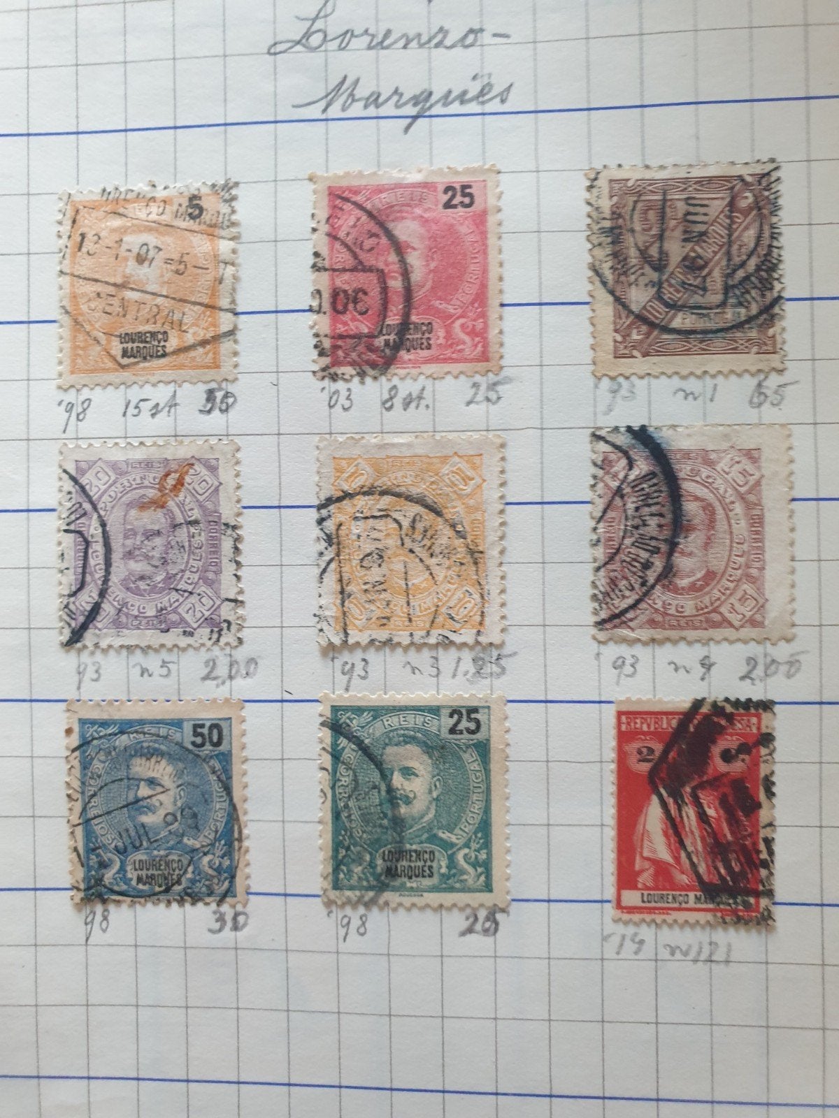 Lorenzo Marques oude klassieke verzameling postzegels, Ophalen of Verzenden