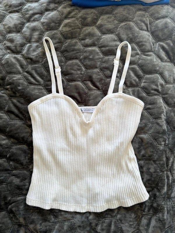 Zara rib top (S), Kleding | Dames, Tops, Ophalen of Verzenden, Zo goed als nieuw, Wit, Zara