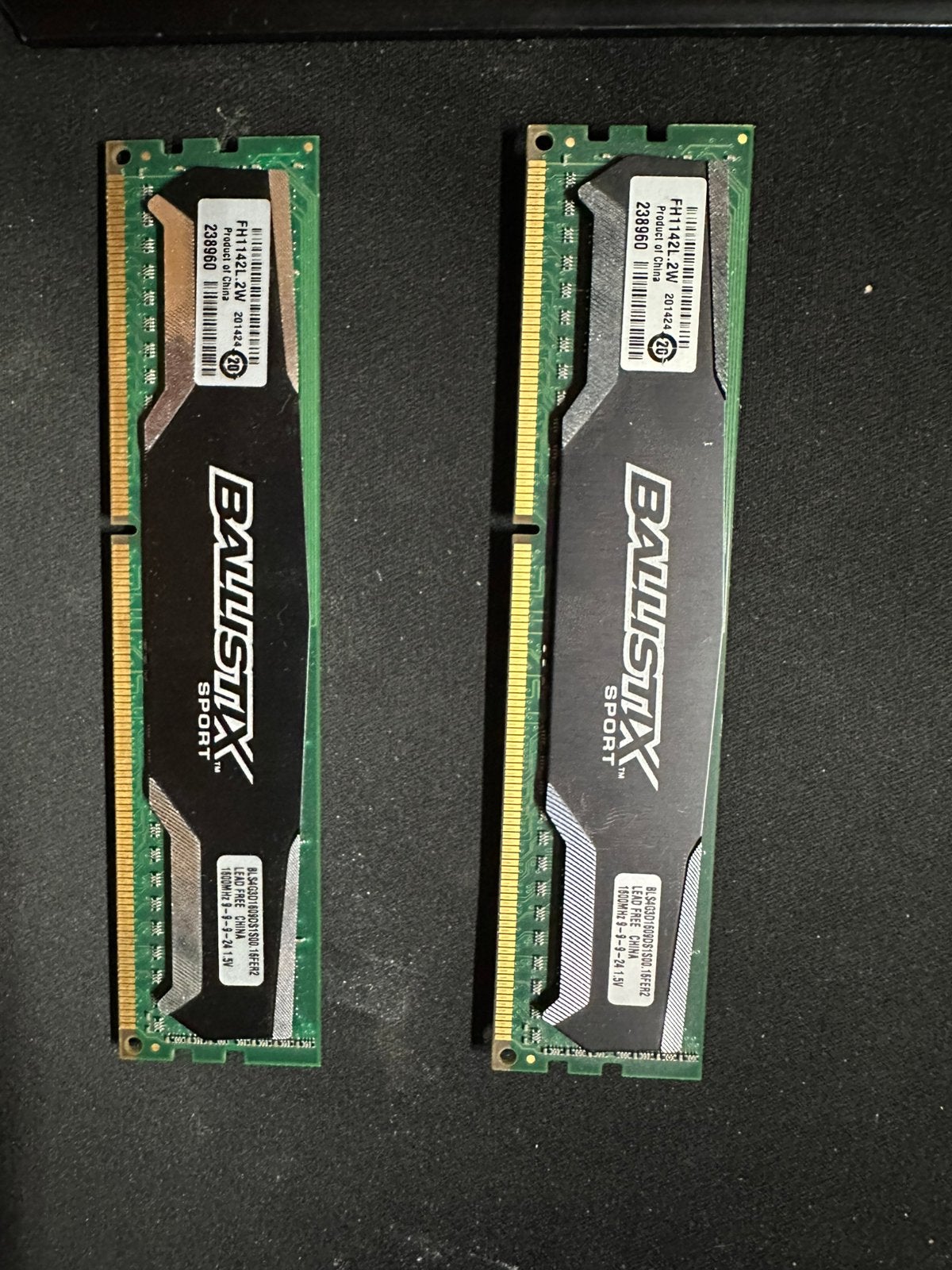 Set van 2x Crucial Ballistix Sport 8GB DDR3 RAM 1600MHz, 8 GB, DDR3, Ophalen of Verzenden, Desktop
