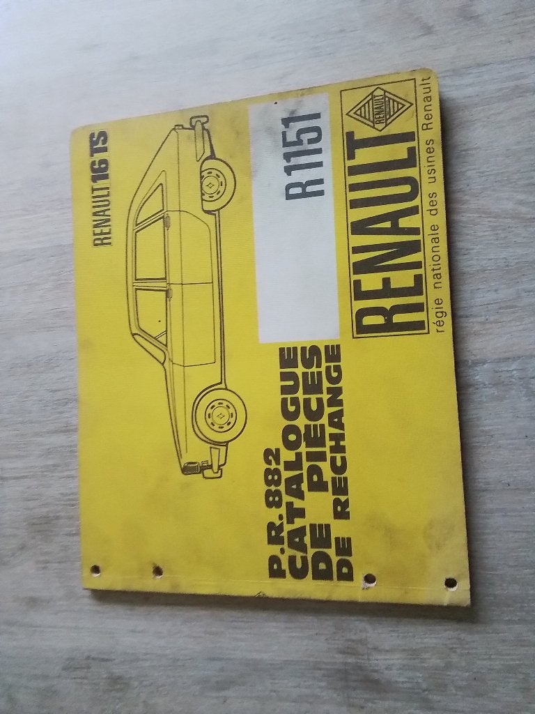 Onderdelenboek Renault R16ts aannvulling, Ophalen of Verzenden