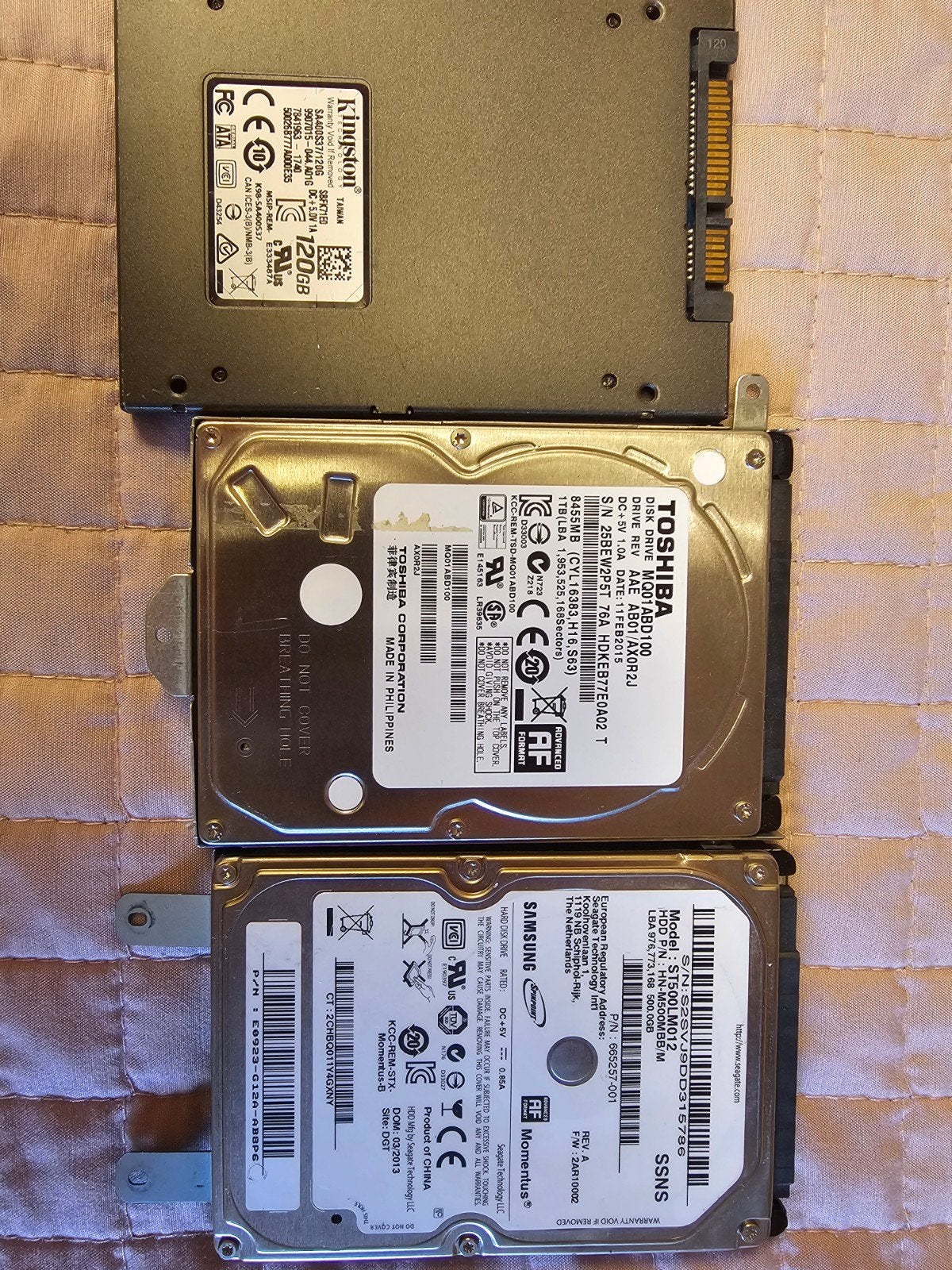 500GB / 1TB HDD - Getest en in goede staat, Computers en Software, Harde schijven, Ophalen of Verzenden