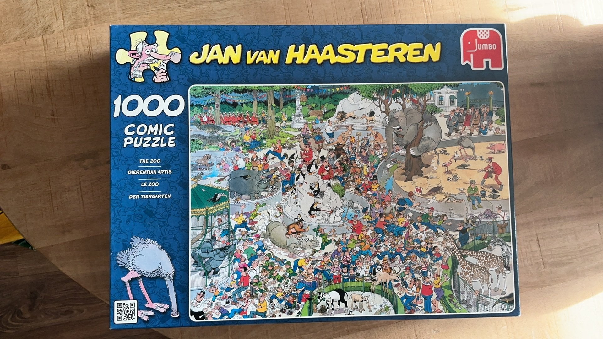 Jan van Haasteren 1000 st puzzel Dierentuin Artis, Ophalen, 500 t/m 1500 stukjes, Zo goed als nieuw