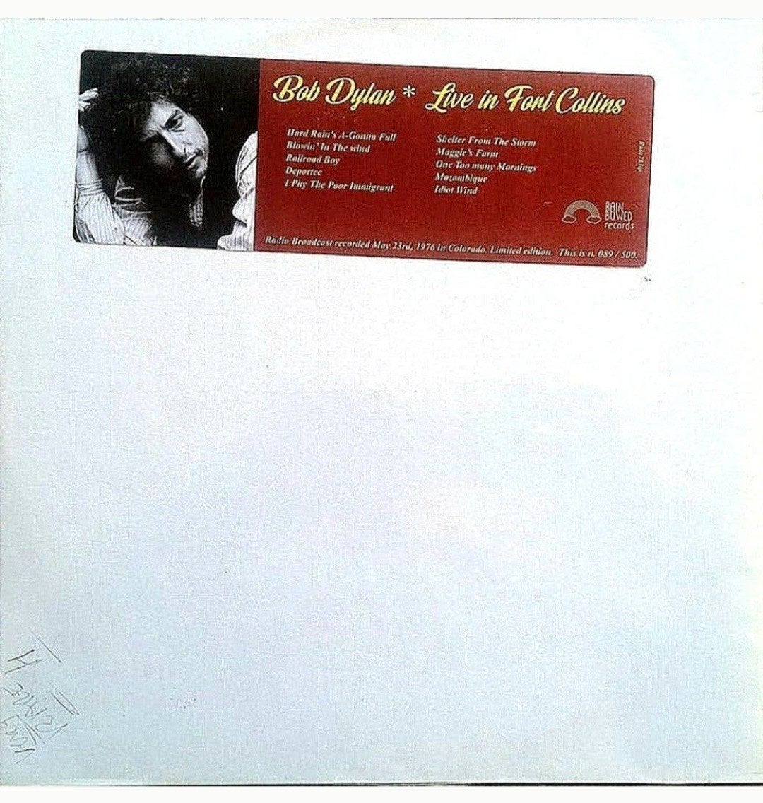 LP  BOB DYLAN - Live In Fort Collins 1976 (red vinyl), Ophalen of Verzenden, Gebruikt, LP