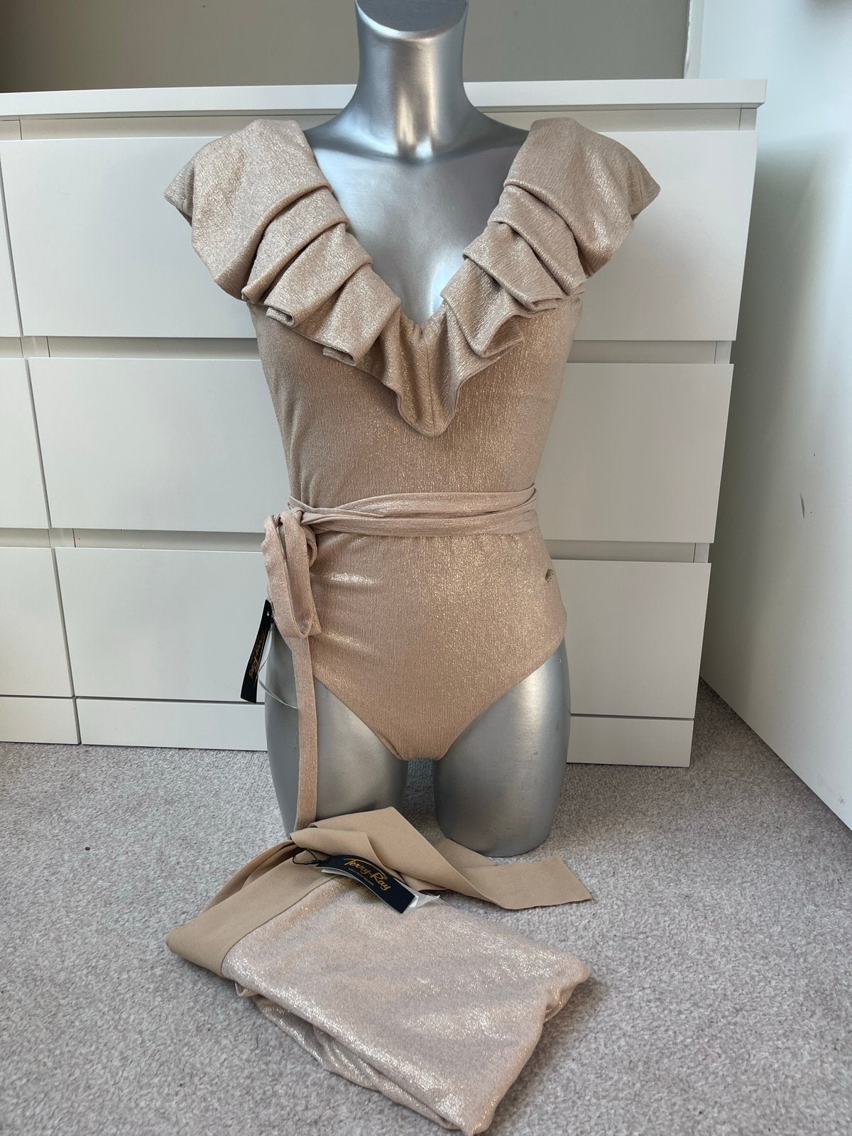 Terry Ray Badpak met pareo - Nieuw, Kleding | Dames, Ophalen of Verzenden, Nieuw, Goud, Badpak