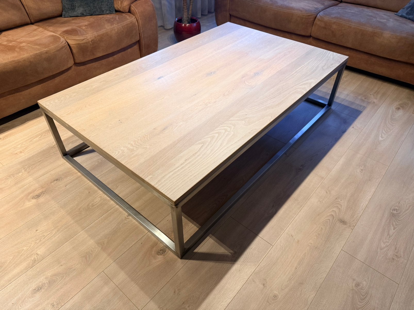 Eikenhouten salontafel, Ophalen, Eikenhout, 50 tot 100 cm, Zo goed als nieuw